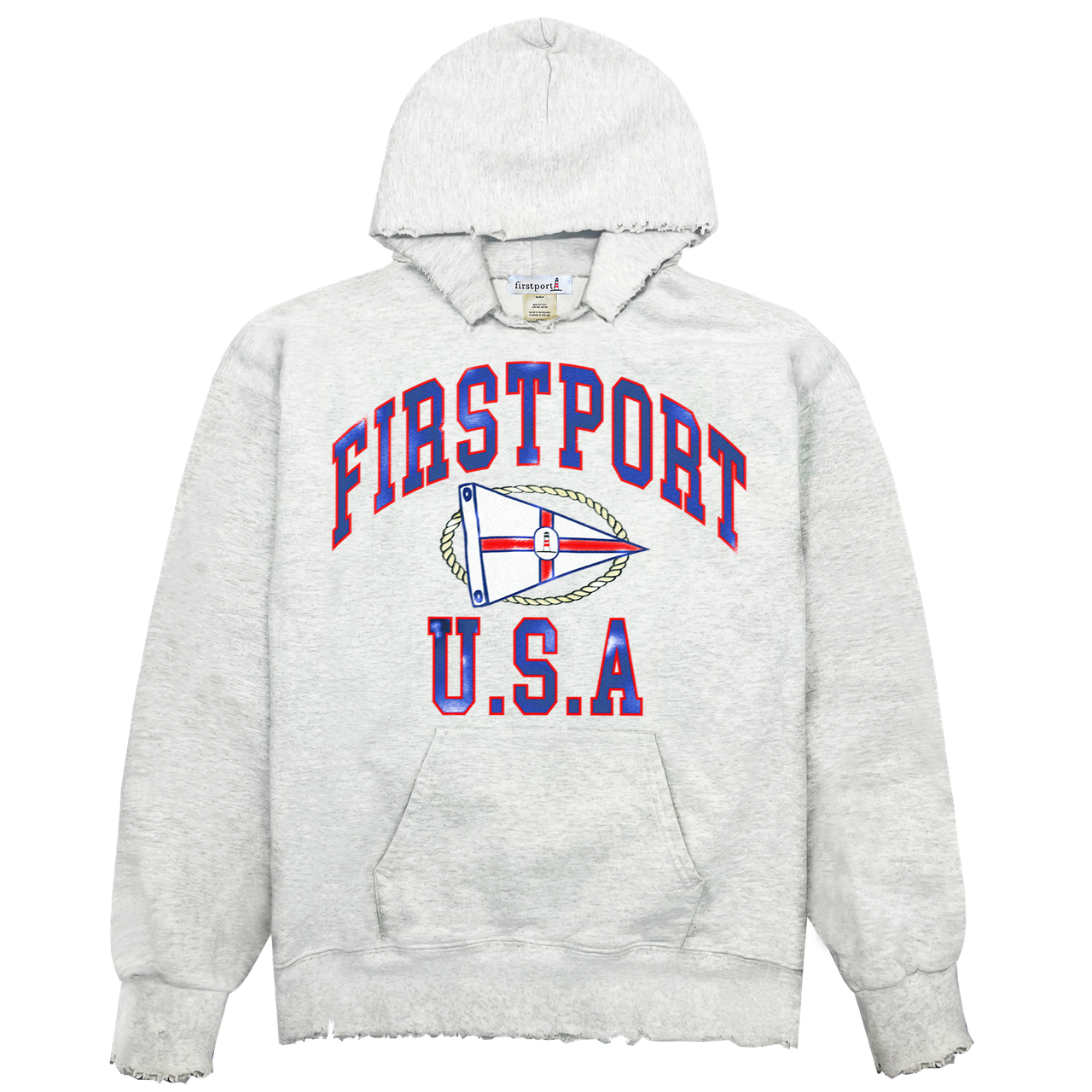 Firstport U.S.A Burgee Rugged Hoodie (Limited Edition) - Ash - firstport