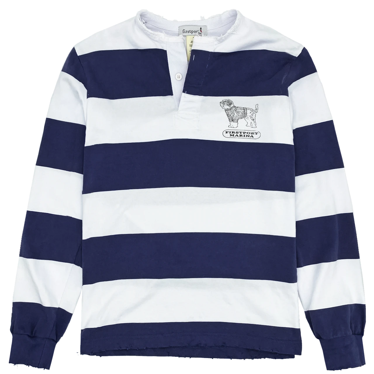 Firstport Shaggy Dog Rugby Shirt - Blue/White - firstport