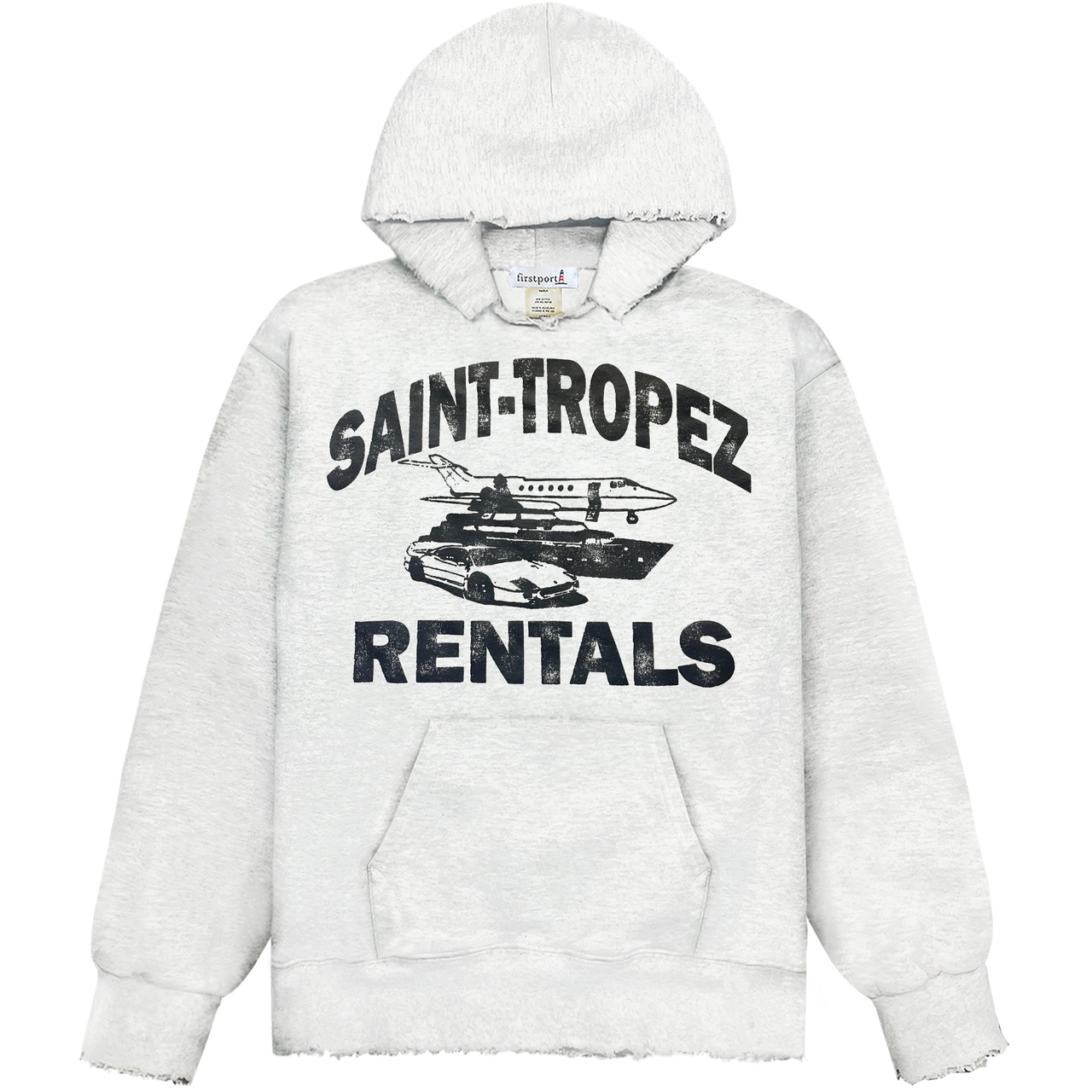 Saint Tropez Rentals Rugged Hoodie - Ash - firstport
