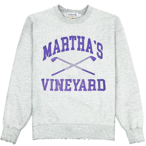 Weathered Martha's Vineyard Golf Crewneck - Ash