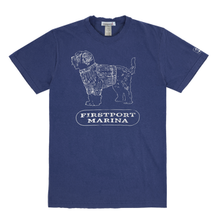 Shaggy dog lookout T-shirt  - Navy