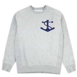 Collegiate Anchor Badge Crewneck (13.5oz cross-weave) - Ash
