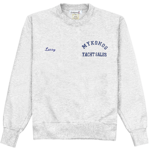 Mykonos Yacht Sales Crewneck - Ash (Custom Name Embroidery Available)
