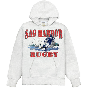 Sag Harbor Rugby Scene Rugged Hoodie - Ash Sag Harbor Rugby Scene Rugged Hoodie - Ash