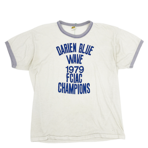 1979 Darien, CT Blue Wave Ringer Tee - Size: Medium 1979 Darien, CT Blue Wave Ringer Tee - Size: Medium