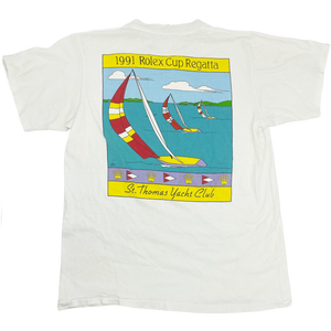 1991 International Rolex Cup Regatta St. Thomas Yacht Club Tee  - Size: Large