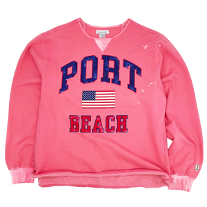 Weathered Port Beach Crewneck - Salmon Weathered Port Beach Crewneck - Salmon