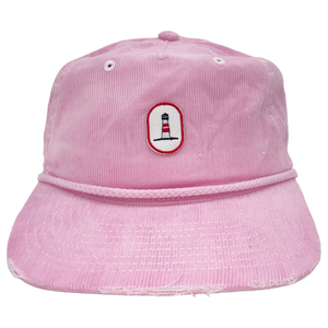 Weathered Corduroy Lighthouse patch Cap  - pink