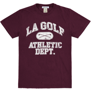 LA Golf x FIRSTPORT Athletic Dept. T-Shirt - Maroon