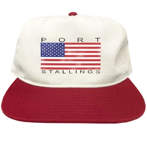 Firstport x Lunden & Olivia USA Hat - Two Tone- Red/Cream