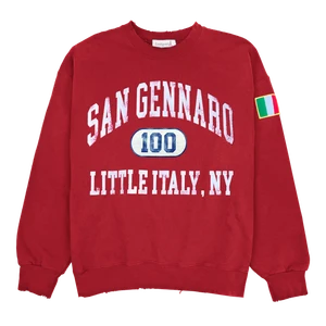 San Gennaro 100 Little Italy, NY Crewneck - Red