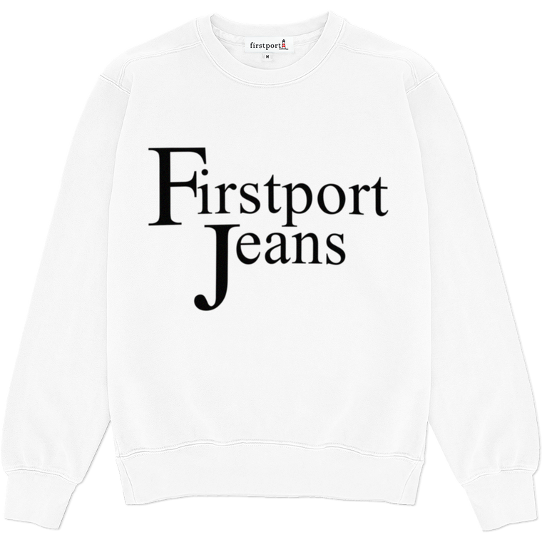 Firstport Jeans Crewneck - White