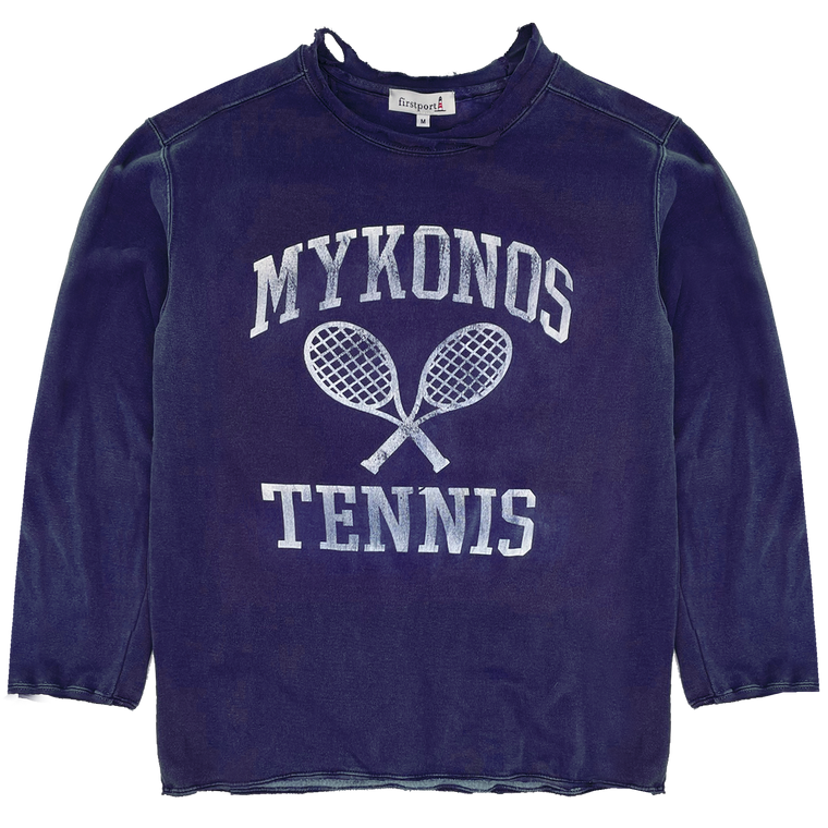 Weathered Series Mykonos Tennis Crewneck - Navy