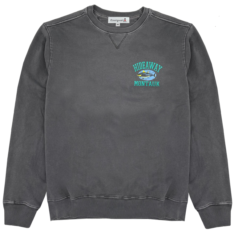 Firstport x Hideaway, Montauk  Collab Essential Crewneck - Washed Coal