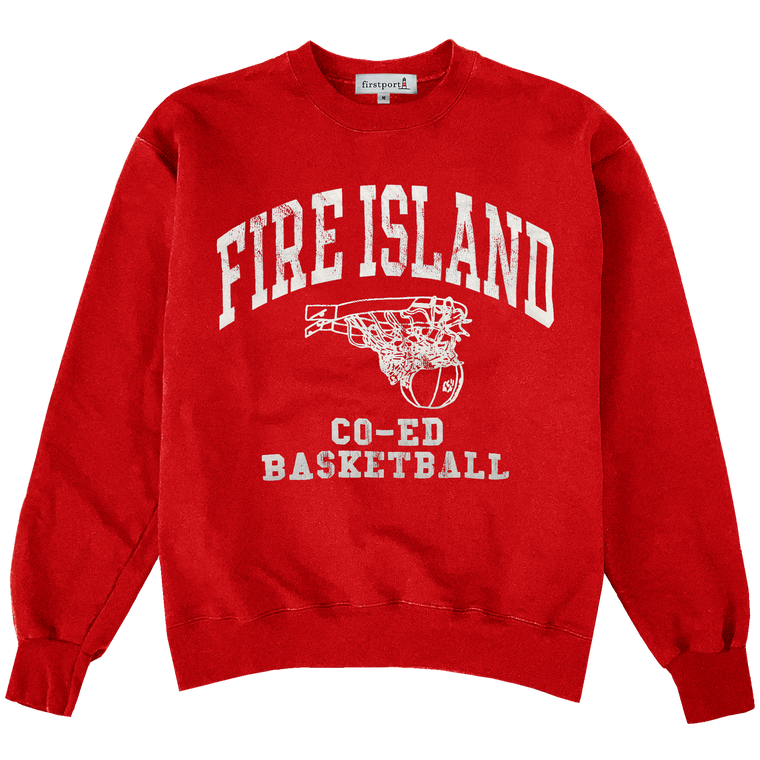 SAMPLE - Fire Island Co-ed Basketball Rugged Crewneck - Washed Red