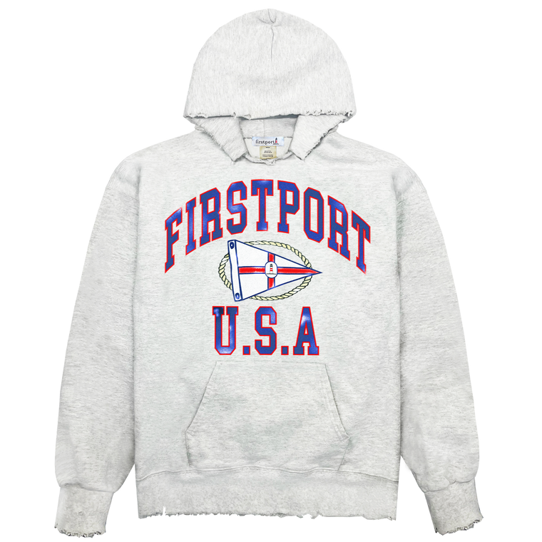 Firstport U.S.A Burgee Rugged Hoodie (Limited Edition) - Ash