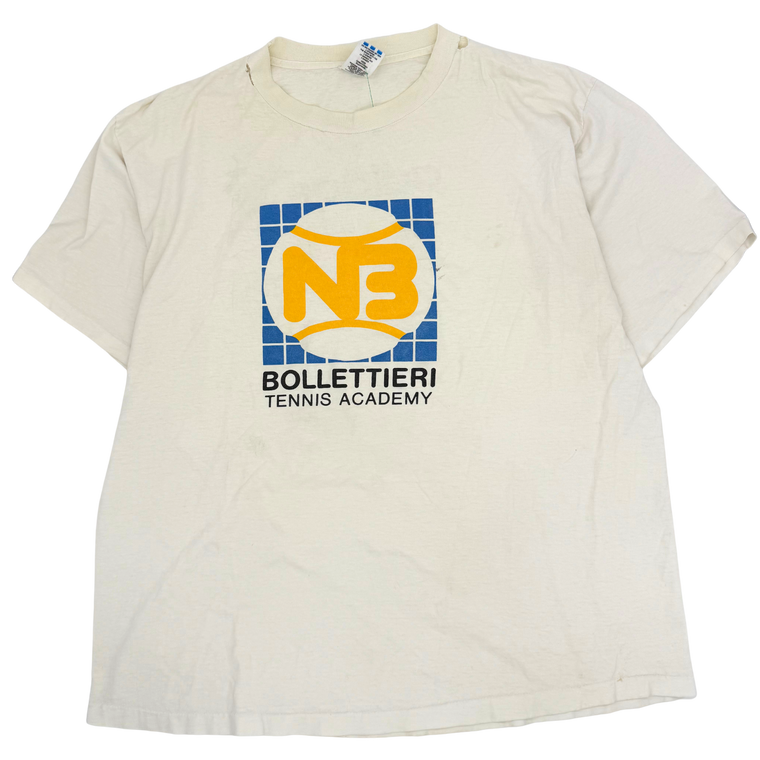 80s White Bollettieri Tennis Academy Tee- Size: XL