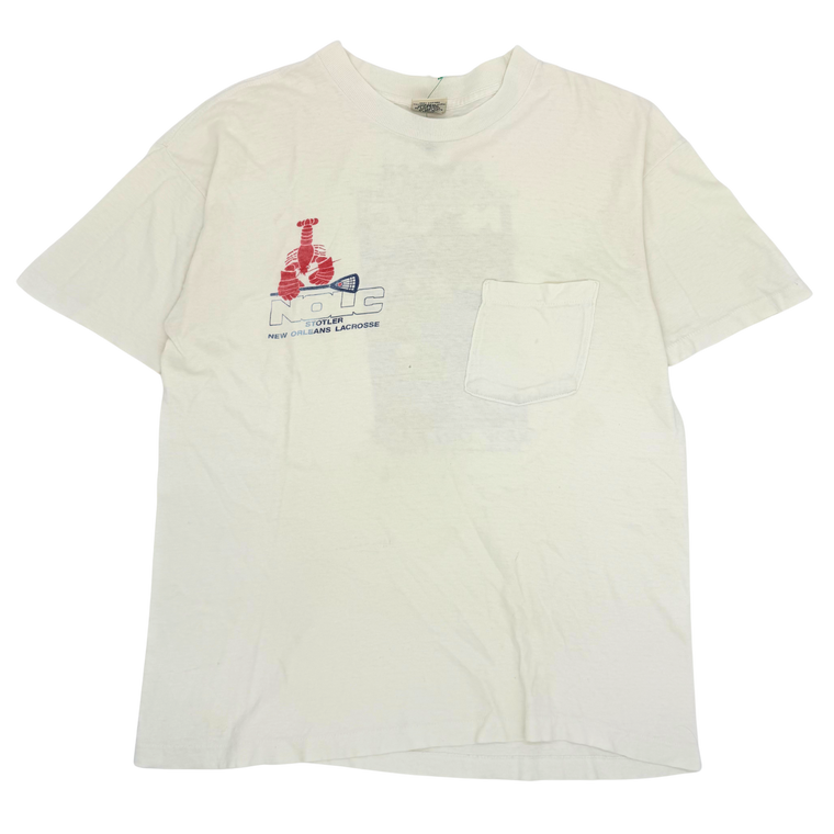 90s White New Orleans Lacrosse Pocket Tee- Size: M