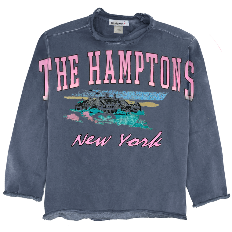 The Hamptons Waterfront Billboard Crewneck- Dark Denim