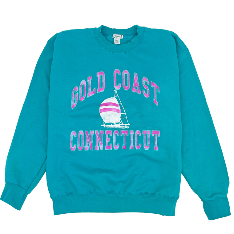 Gold Coast Connecticut Rugged Crewneck - overdye teal