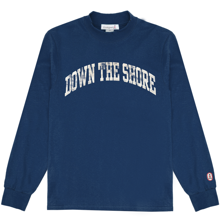 Down the Shore Mock Neck Longsleeve - Navy