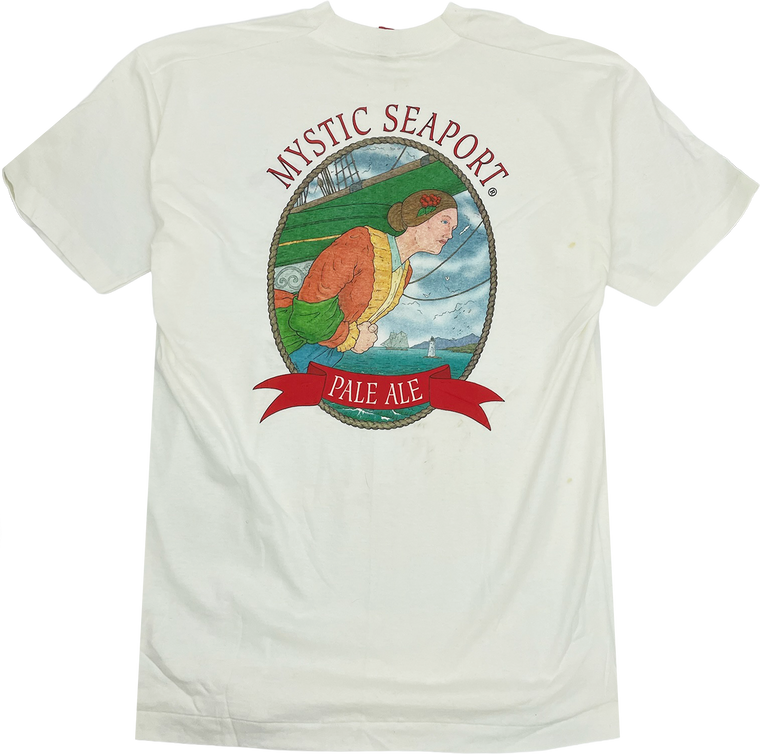 Vintage 80s Mystic Seaport Pale Ale T-shirt - Size: XXL