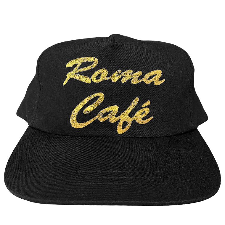 Roma Cafe 5 Panel Hat - Black