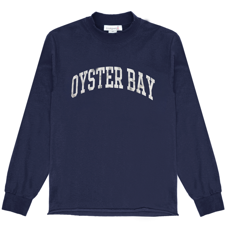 Oyster Bay  Mock Neck Longsleeve - Navy