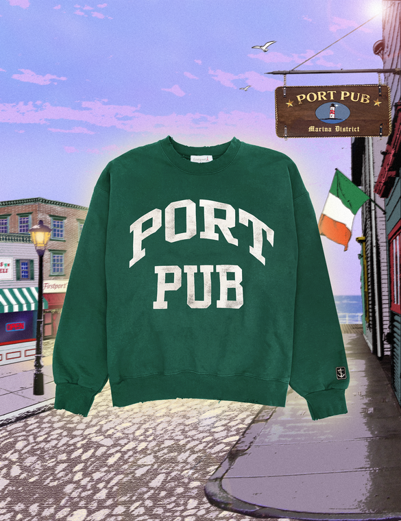 St. Patricks Day Edition Port Pub Crewneck - Forest