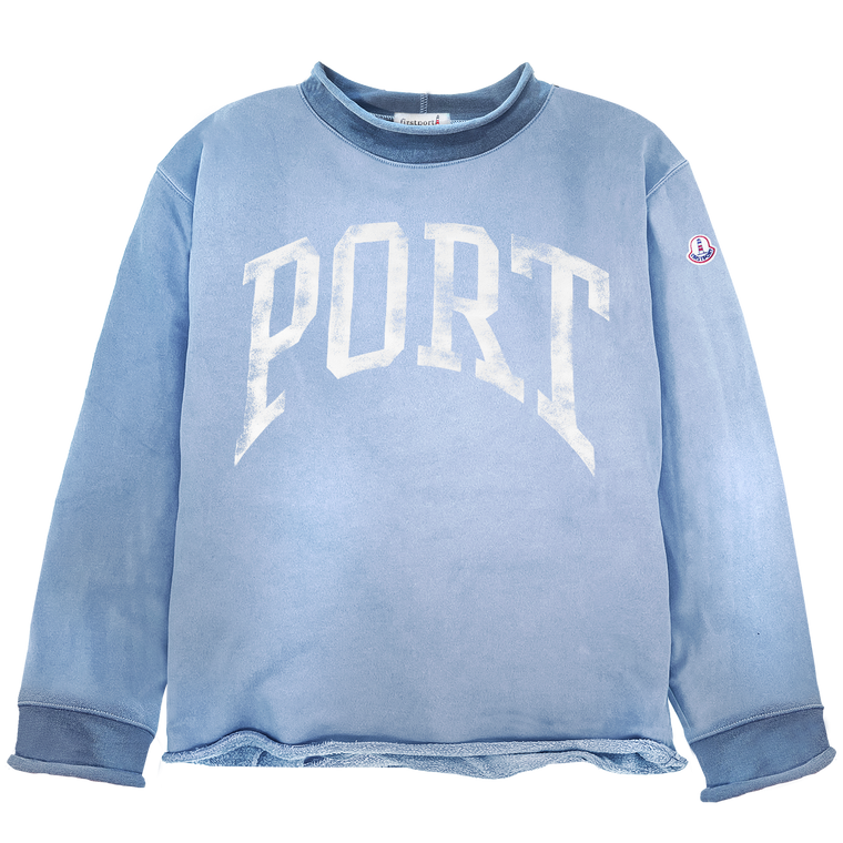 Port Arch Rollneck Sweatshirt - Washed Blue