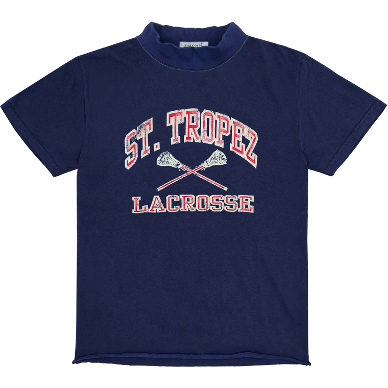 St. Tropez Lacrosse Mini Mock neck T-shirt - Navy