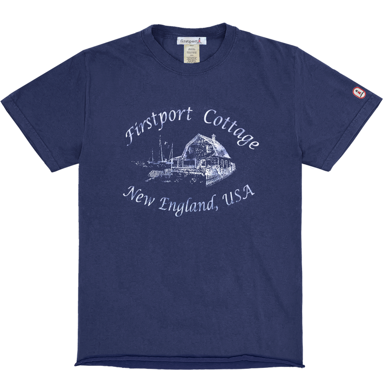 Firstport Cottage New England T-shirt - Navy