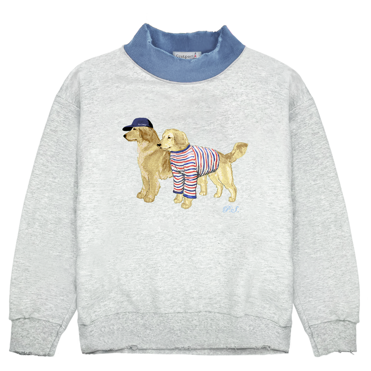 Firstport x Lunden & Olivia Port Stallings Two-Tone Retrievers Crewneck - Ash