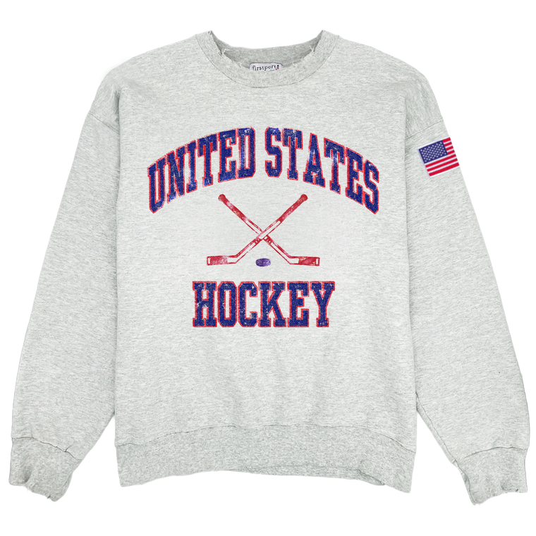 (RESTOCK) - UNITED STATES HOCKEY CREWNECK - ASH