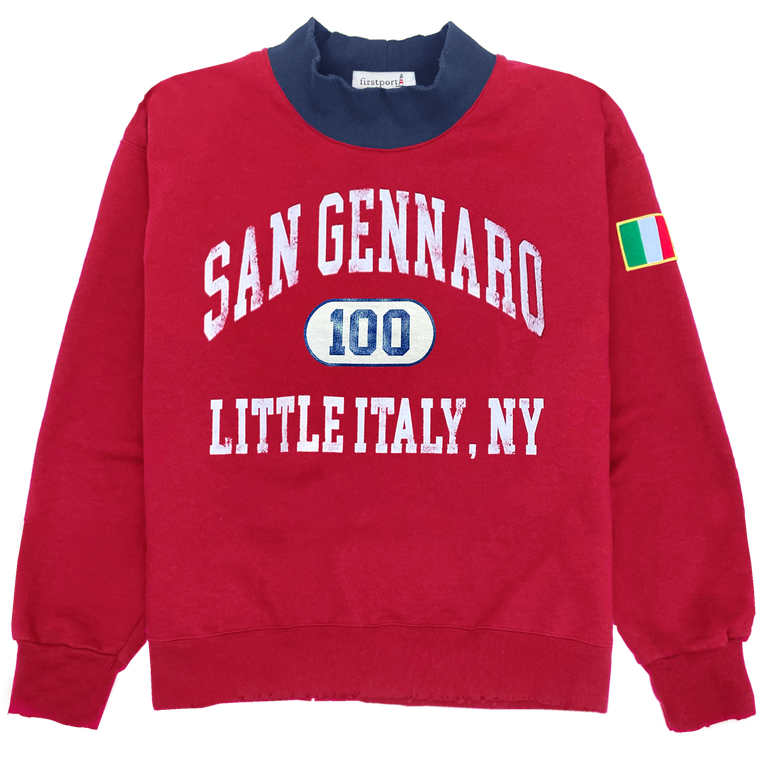 San Gennaro 100 Little, Italy NYC Mock neck - Red/Navy