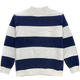Port Striped Heavyweight Mock Neck - Navy/White