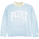 PORT ARCH Ribbed Mock neck Sweatshirt - Ice Blue/cream