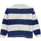 Port Striped Micro-Mock Neck Sweatshirt - Navy/White