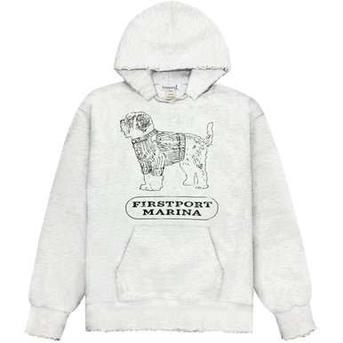 pois shaggy hoodieCOAT ホワイト oversized logo embroidered hoodie in cotton in LIGHT HEATHER