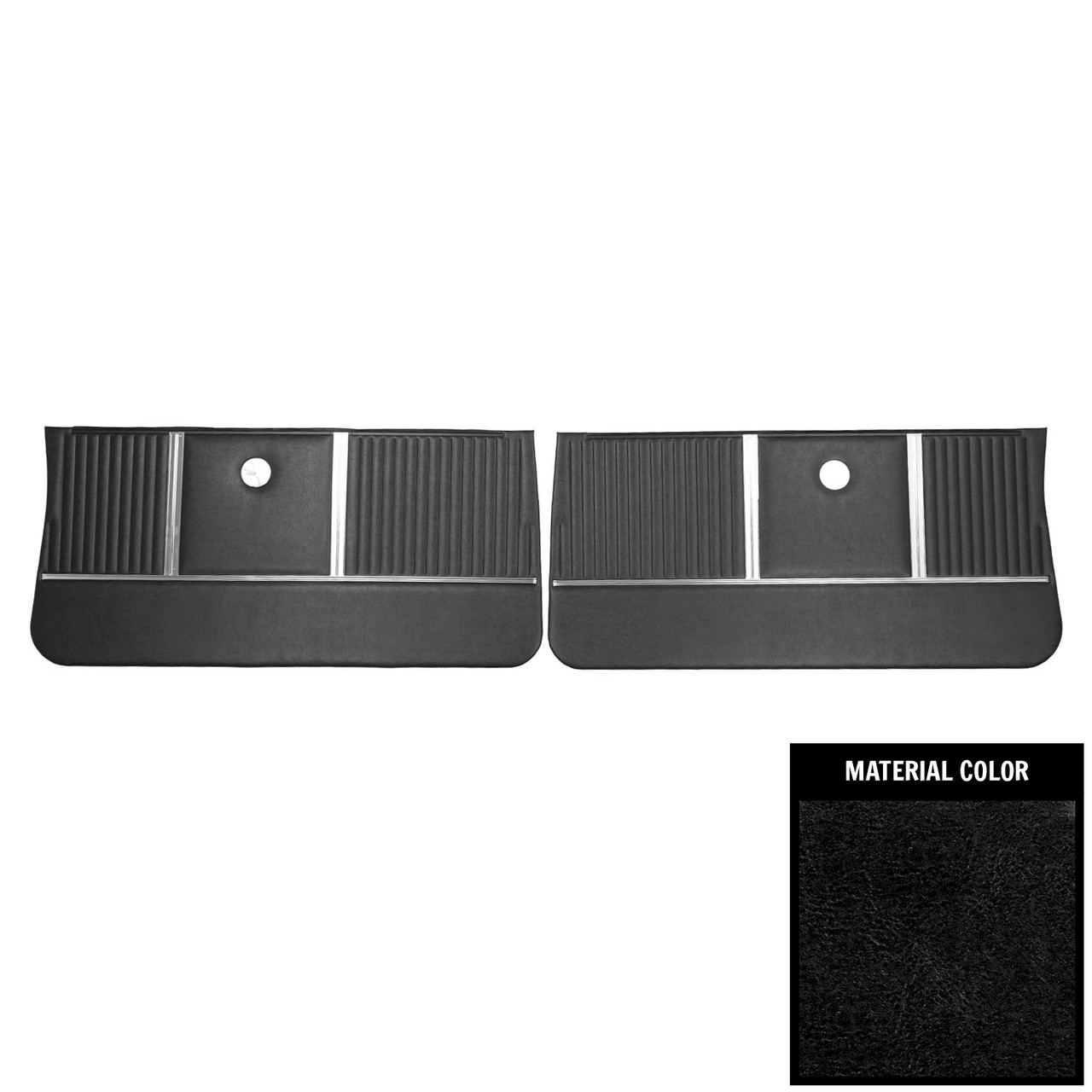 1964 Chevelle, El Camino; Pre-Assembled Front Door Panels; Black