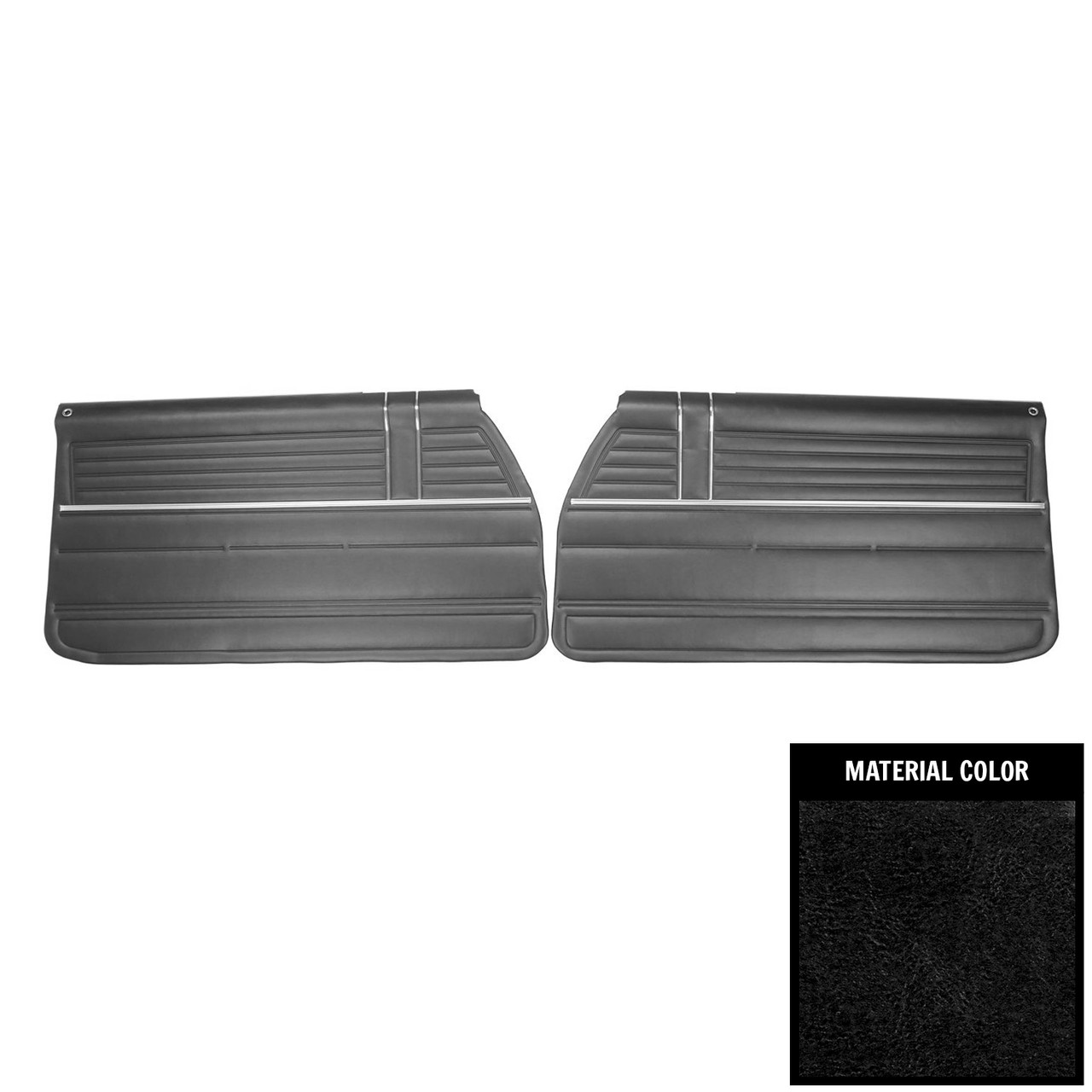 1968 Chevelle; Pre-Assembled Front Door Panels; Black - Parts