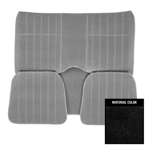 1971-1977 Chevrolet Camaro Hardtop Custom Cloth Black Rear Bench Seat Cover