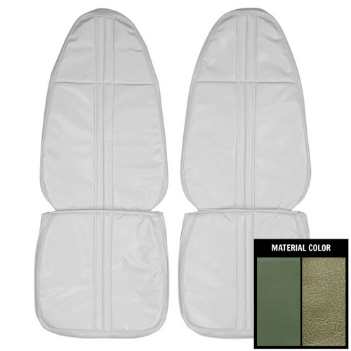 1971 Mopar E-Body; Standard Front Bucket Seat Covers; Dark Metallic Green