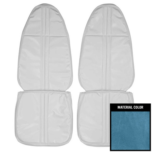 1971 Mopar E-Body; Standard Front Bucket Seat Covers; Bright Blue