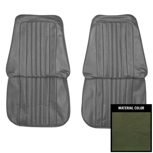 1971-1972 Chevrolet Dark Green Vinyl Open Backed Front Bucket Seat Covers