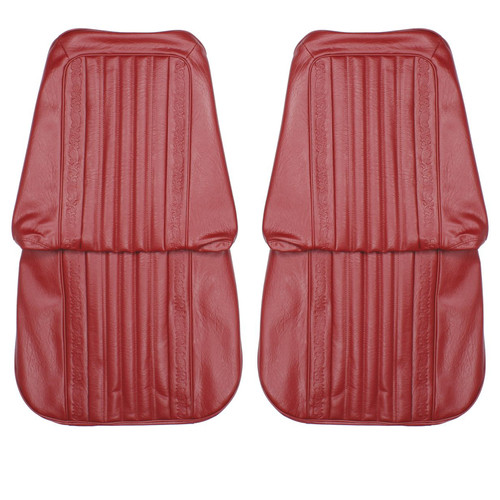 1971-1972 Chevrolet Red Vinyl Open Backed Front Bucket Seat Covers