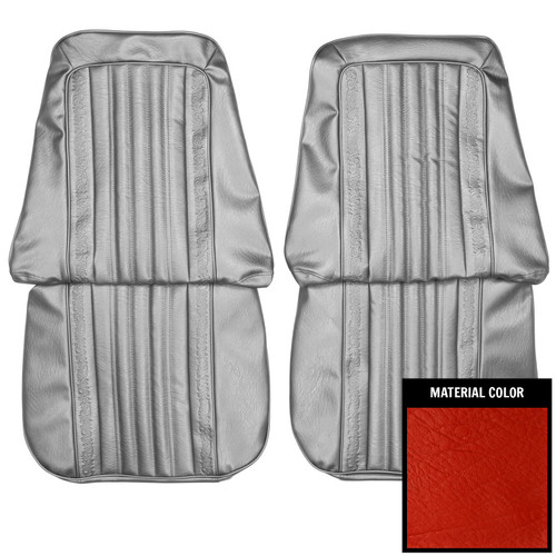 1971-1972 Chevrolet Bright Red Vinyl Open Backed Front Bucket Seat Covers