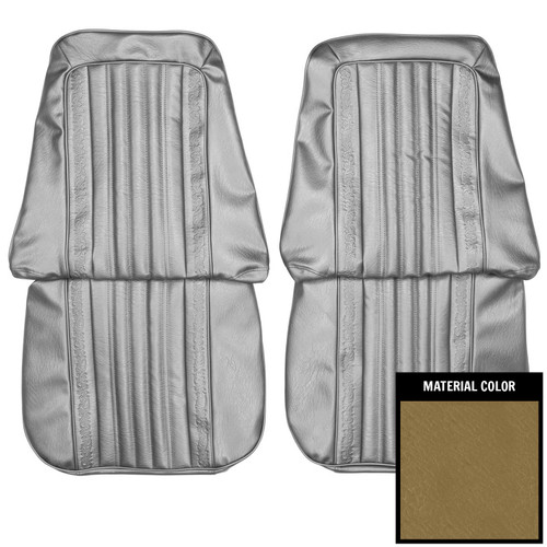 1971-1972 Chevrolet Light Saddle Vinyl Open Backed Front Bucket Seat Covers