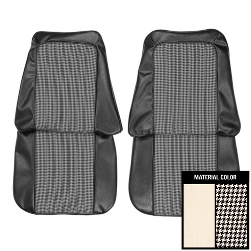 1971-1972 Chevrolet Truck White Houndstooth Front Bucket Seat Covers