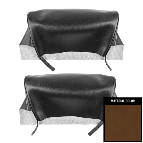 1971-1972 Buick Riviera Dark Saddle Bench Seat Head Rest Covers